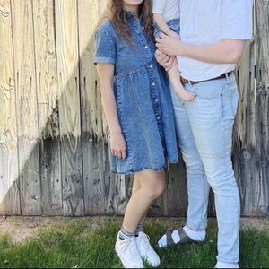 Denim Button Down Babydoll Dress